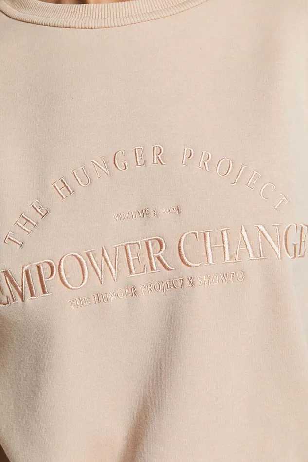 The Hunger Project X Showpo 8211 THP Sweatshirt In Beige Women Showpo Sweatshirts and Hoodies