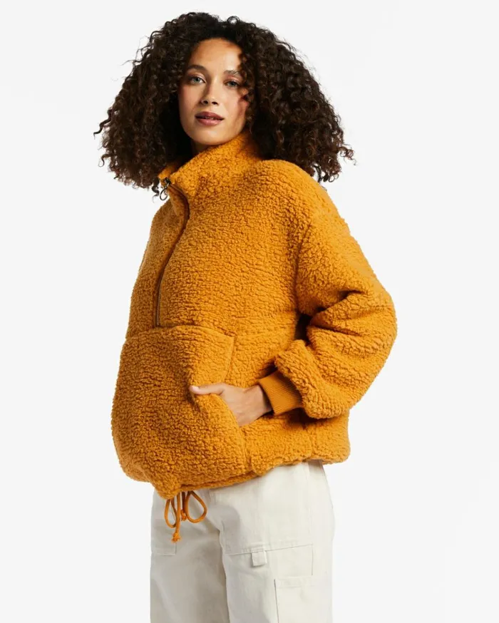 Time Off HalfZip Fleece Pullover Golden Rays Women Billabong Sweatshirts and Fleece