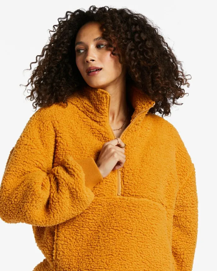 Time Off HalfZip Fleece Pullover Golden Rays Women Billabong Sweatshirts and Fleece