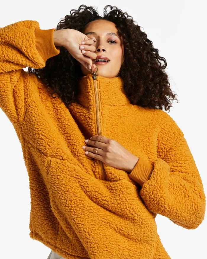 Time Off HalfZip Fleece Pullover Golden Rays Women Billabong Sweatshirts and Fleece