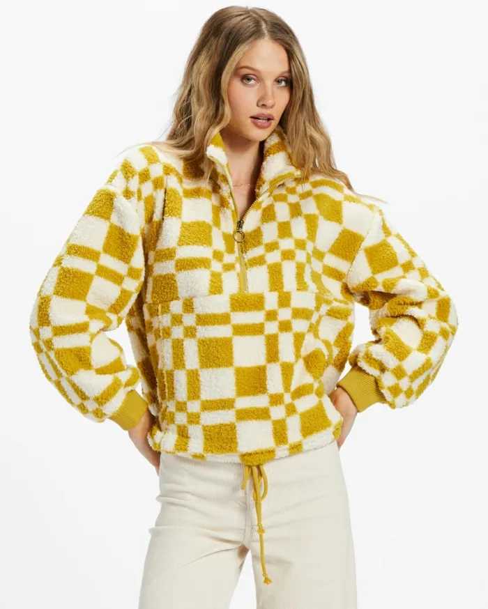 Time Off HalfZip Fleece Pullover Split Pea Women Billabong Sweatshirts and Fleece