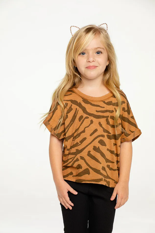 Tops Girls RPET Vintage Jersey Hi Lo Roll Sleeve Boxy Tee Chaser Brand