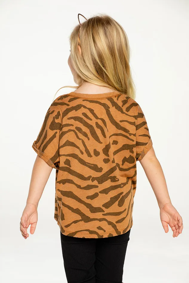 Tops Girls RPET Vintage Jersey Hi Lo Roll Sleeve Boxy Tee Chaser Brand
