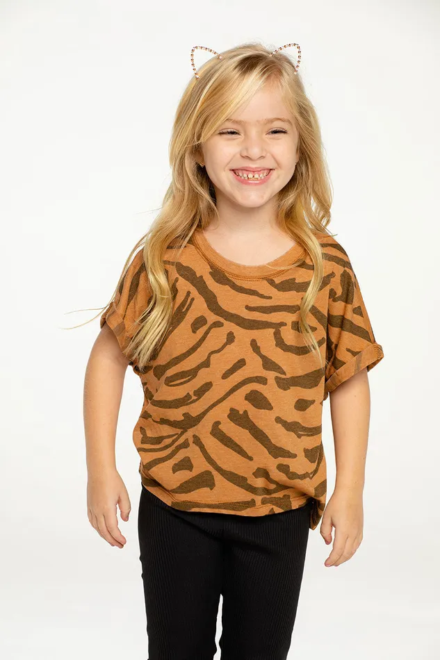 Tops Girls RPET Vintage Jersey Hi Lo Roll Sleeve Boxy Tee Chaser Brand