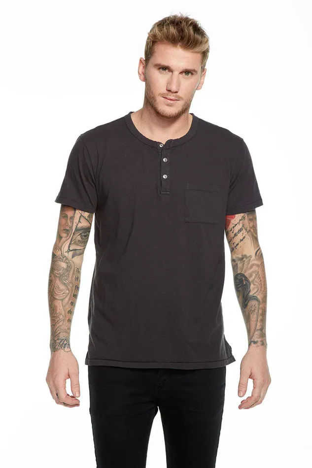 Tops Mens COTTON SS POCKET HENLEY Chaser Brand