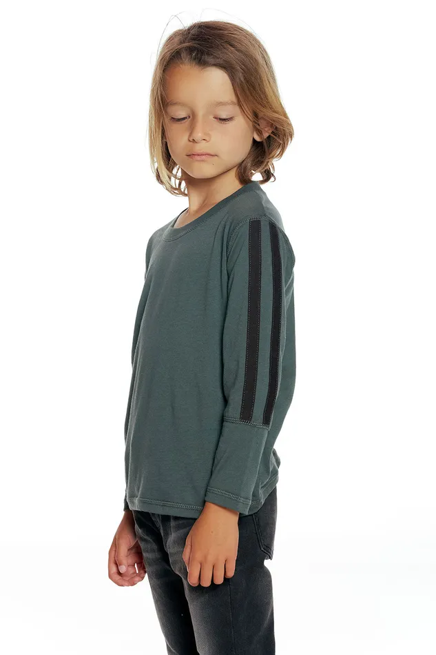 Tops rPET Vintage Jersey Blocked Extended Cuff Long Sleeve Tee with Strappings 8211 Chaser Brand Boys Tops rPET Vintage Jersey Blocked Extended Cuff Long Sleeve Tee with Strappings 8211 Chaser Brand Boys