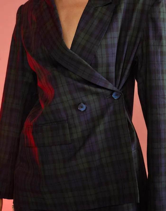 Tops Women Cynthia Rowley Plaid Oversized Blazer