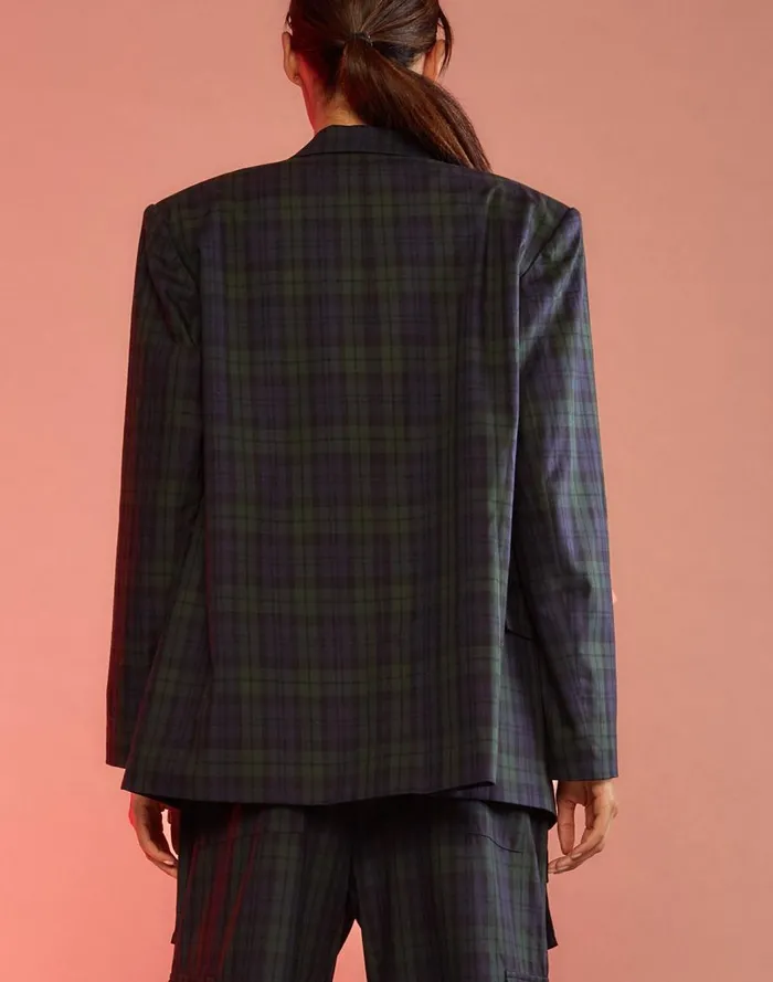 Tops Women Cynthia Rowley Plaid Oversized Blazer