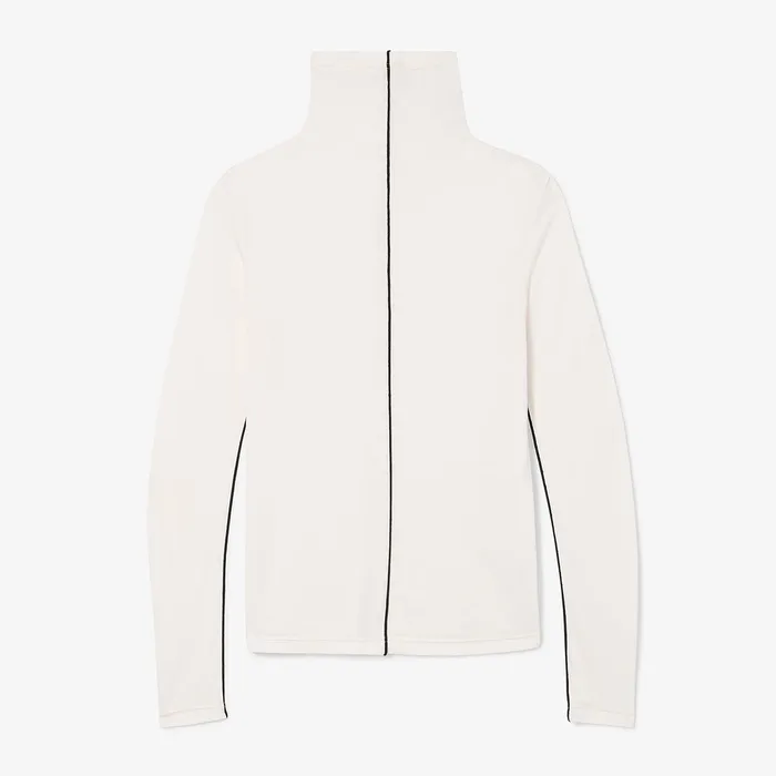 Tops Women The Natasha Contrast Turtleneck 8211 Cloud Jersey Ivory M M LaFleur