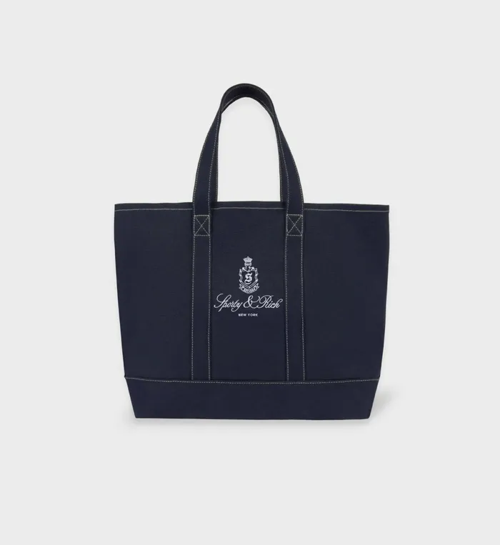 Tote Bags Women Sporty and Rich Vendome Tote Bag 8211 NavyWhite