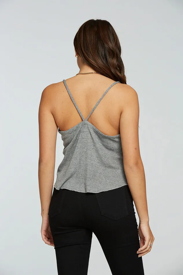 Triblend Rib Cropped Flouncy Cami Womens Tops Chaser Brand