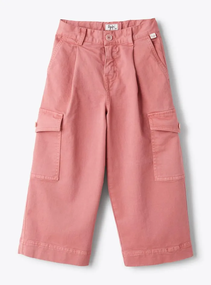 Trousers And Leggings Girl 216 Il Gufo Gabardine Cargo Pants
