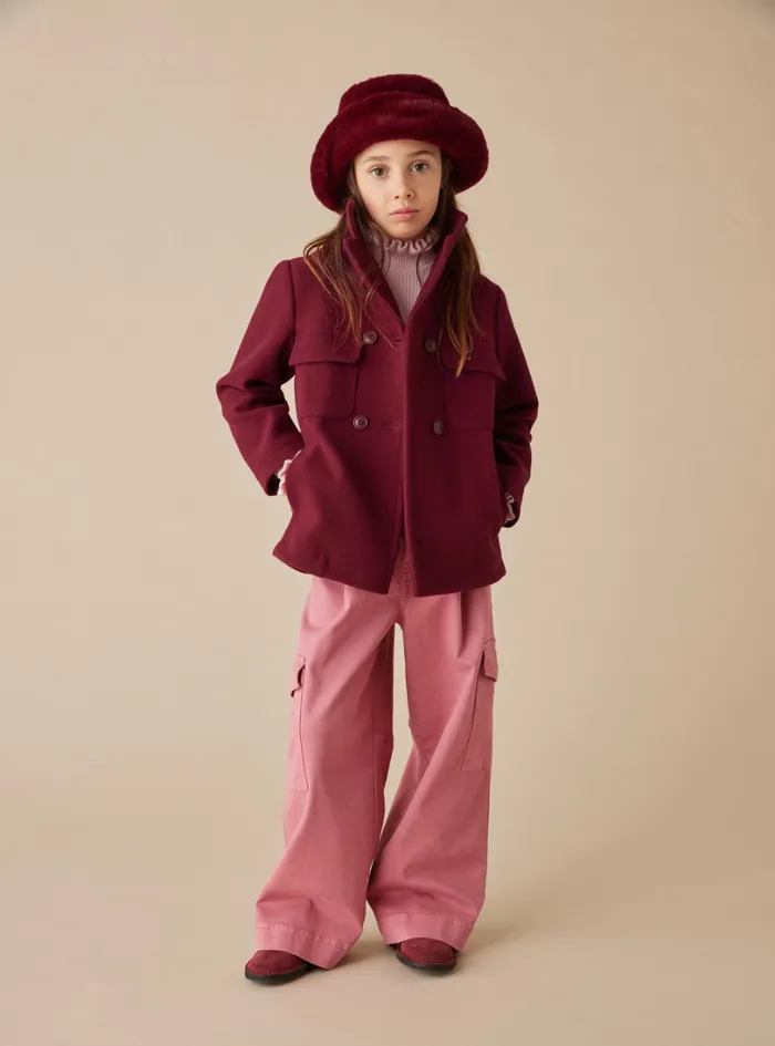 Trousers And Leggings Girl 216 Il Gufo Gabardine Cargo Pants