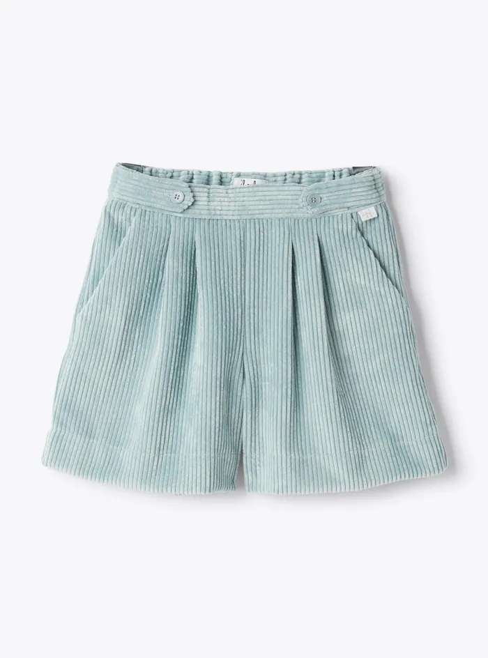Trousers And Leggings Girl 216 Il Gufo Pleated Corduroy Bermuda Shorts
