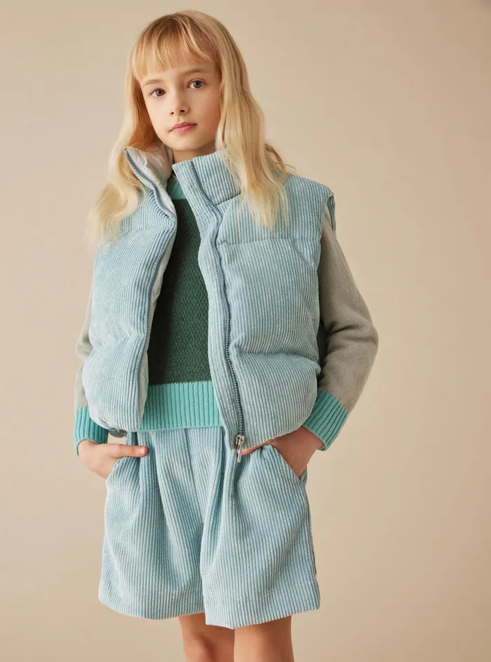 Trousers And Leggings Girl 216 Il Gufo Pleated Corduroy Bermuda Shorts