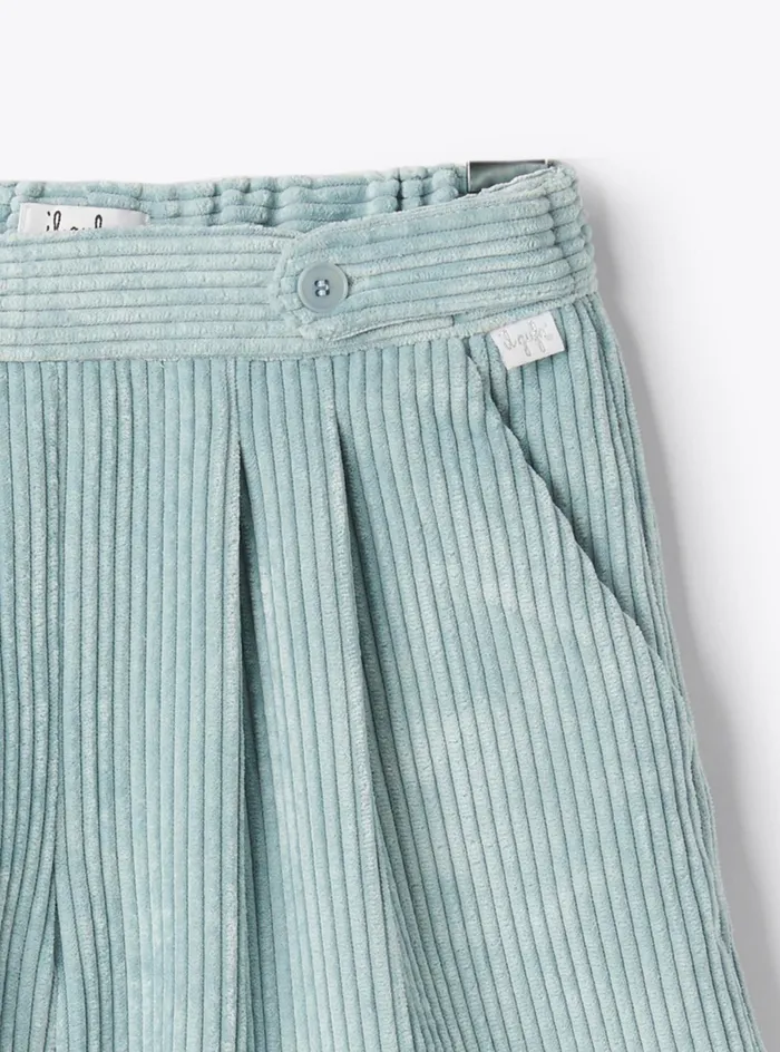 Trousers And Leggings Girl 216 Il Gufo Pleated Corduroy Bermuda Shorts