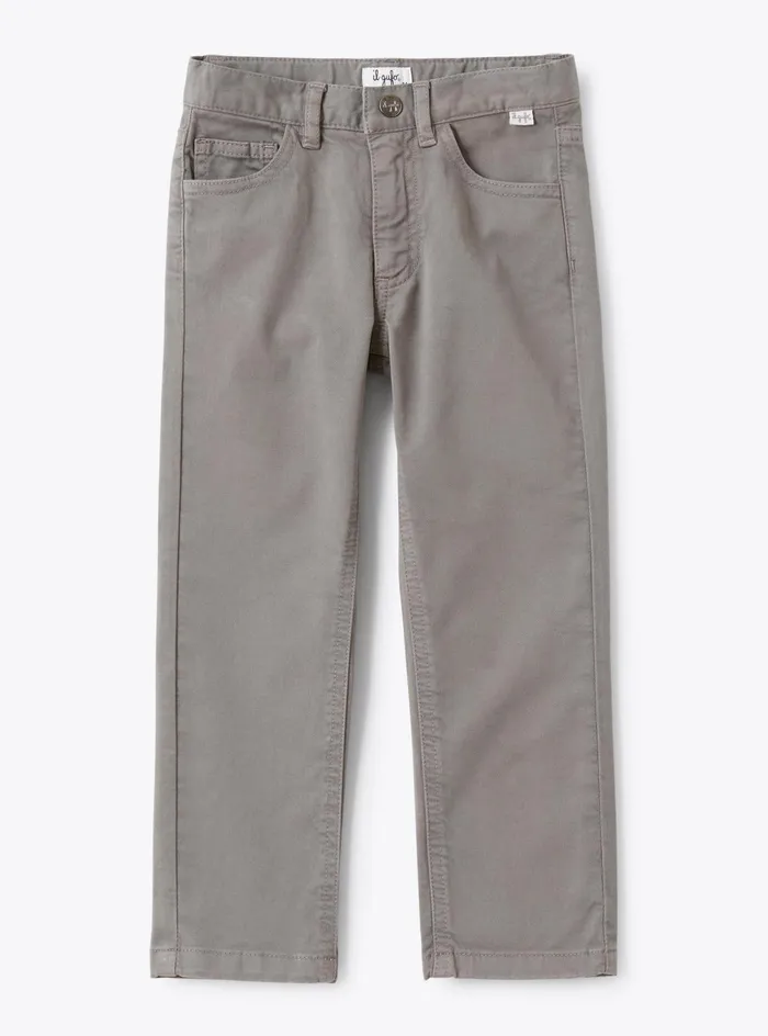 Trousers Boy 216 Il Gufo Cotton Gabardine Fivepocket Pants