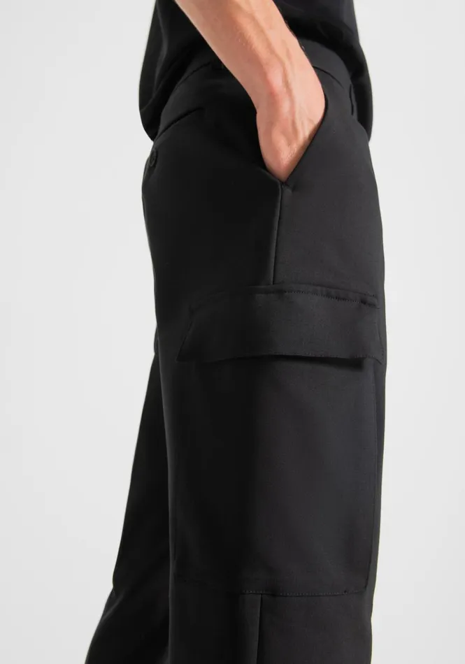 Trousers Men Antony Morato Bjorn Skinny Fit Trousers In Stretch Cotton Blend With Zip On The Bottom Black