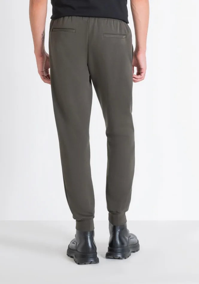 Trousers Men Antony Morato Carrot Fit Sweatpants In Green Cotton Blend With Elastic Dark Olive Green