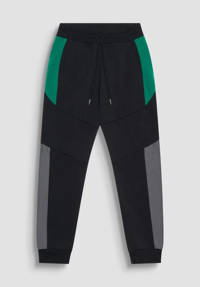 Trousers Men Antony Morato Regular Fit Cotton Blend Sweatpants With Contrasting Bands Black