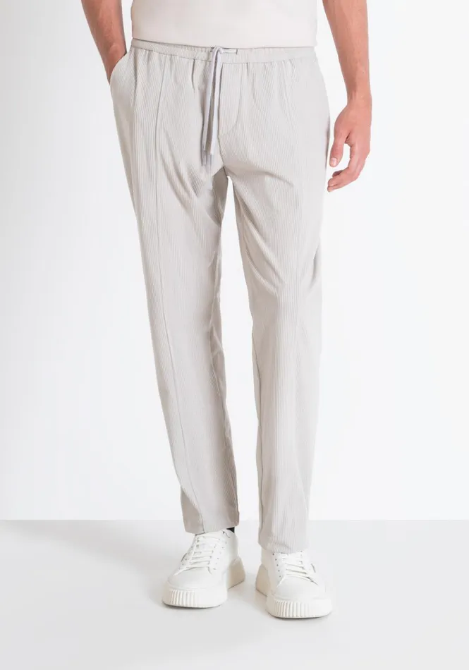 Trousers Men Antony Morato Regular Fit Worked Corduroy Trousers Paper