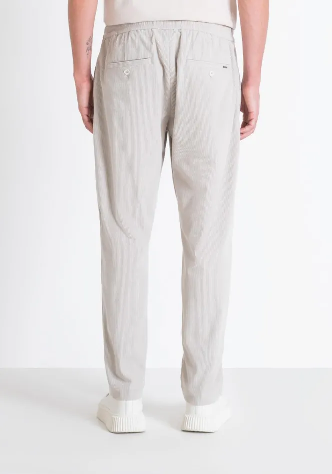 Trousers Men Antony Morato Regular Fit Worked Corduroy Trousers Paper