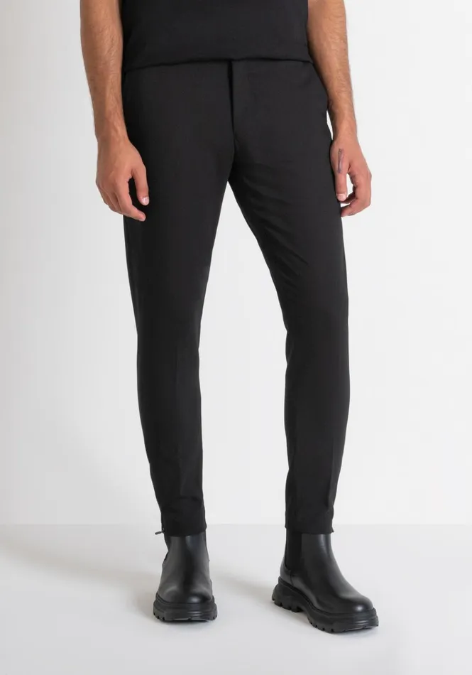 Trousers Men Antony Morato Thom Skinny Fit Stretch Cotton Blend Trousers Black