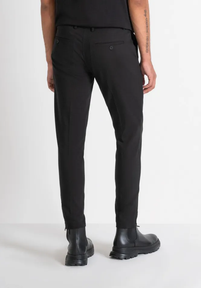 Trousers Men Antony Morato Thom Skinny Fit Stretch Cotton Blend Trousers Black