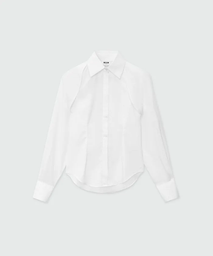 TwoPiece Poplin Shirt Women MSGM Tops And Shirts
