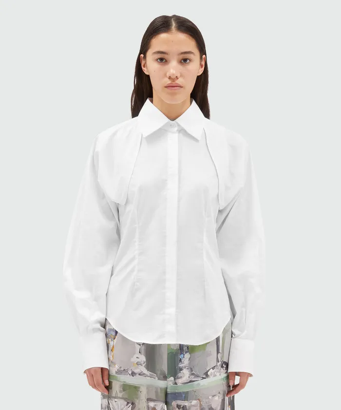 TwoPiece Poplin Shirt Women MSGM Tops And Shirts