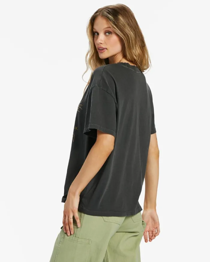 Under The Palms TShirt Off Black Women Billabong Graphic Tees and Tanks