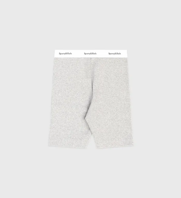 Underwear Women Sporty and Rich Serif Logo Ribbed Biker Short 8211 Heather Gray