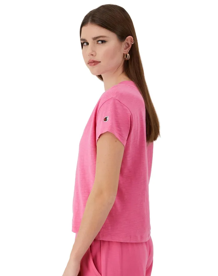 VNeck TShirt Tailgate C Logo Phlox Pink Women Champion TShirts and Tops