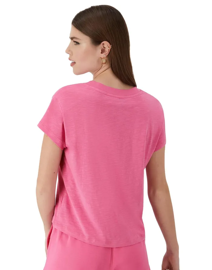 VNeck TShirt Tailgate C Logo Phlox Pink Women Champion TShirts and Tops