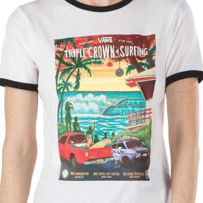 Vans 2020 VTCS Poster Ringer Tee WhiteBlack Womens TShirts and Tanks Vans 2020 VTCS Poster Ringer Tee WhiteBlack Womens TShirts and Tanks