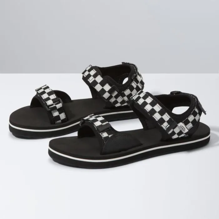 Vans Checkerboard TriLock BlackWhite Womens Sandals