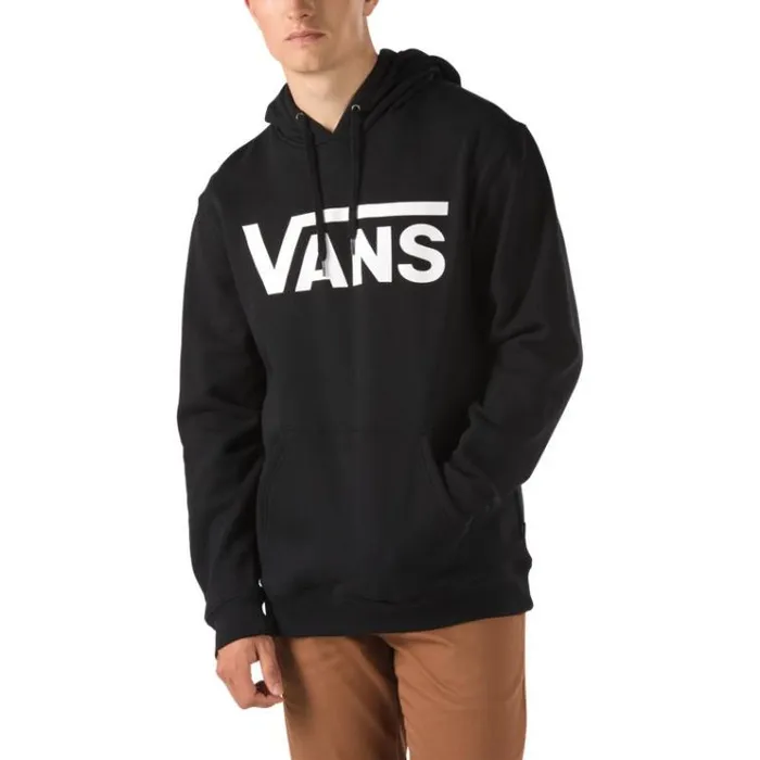 Vans Classic Pullover Hoodie Black and White Mens Hoodies and Jackets
