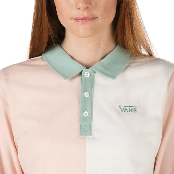 Vans Core Skate Long Sleeve Crop Polo Shirt Peachy Keen Womens Tops Vans Core Skate Long Sleeve Crop Polo Shirt Peachy Keen Womens Tops