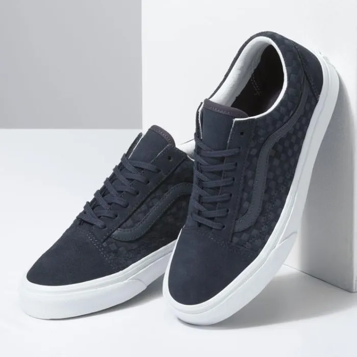 Vans Emboss Mini Check Old Skool India InkTrue White MensWomens Classics Shoes Vans Emboss Mini Check Old Skool India InkTrue White MensWomens Classics Shoes