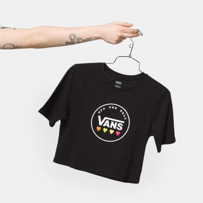 Vans Glow Stax Sport Crew Tee Black Womens TShirts and Tanks
