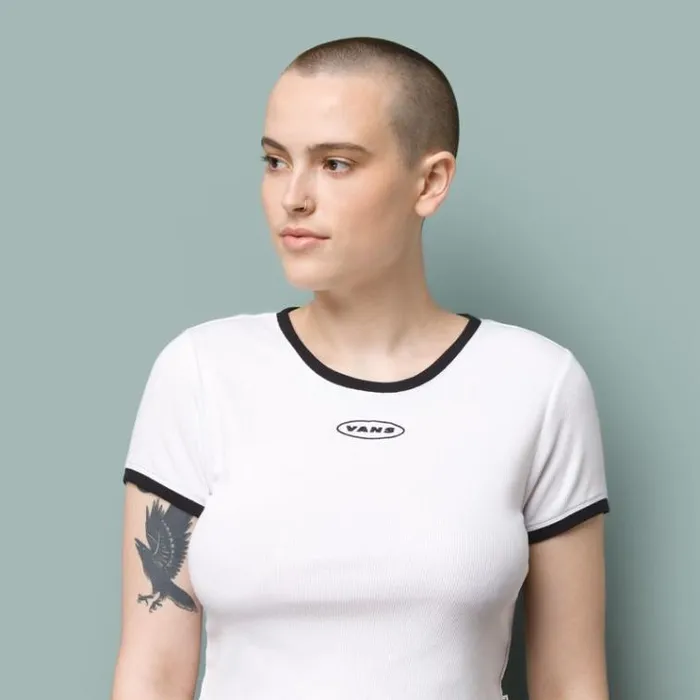 Vans Grunge Glam Baby Tee White Womens TShirts and Tanks