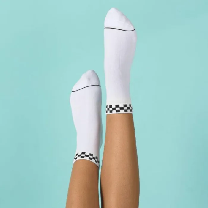 Vans PeekACheck Crew Sock WhiteBlack Womens Socks