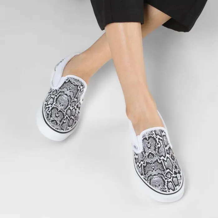 Vans Python SlipOn WhiteTrue White Womens Classics Shoes