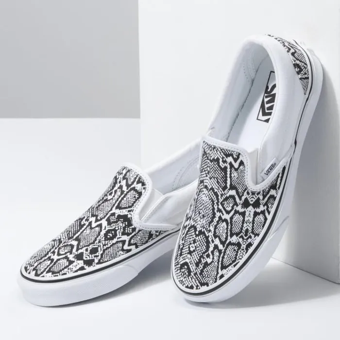 Vans Python SlipOn WhiteTrue White Womens Classics Shoes Vans Python SlipOn WhiteTrue White Womens Classics Shoes