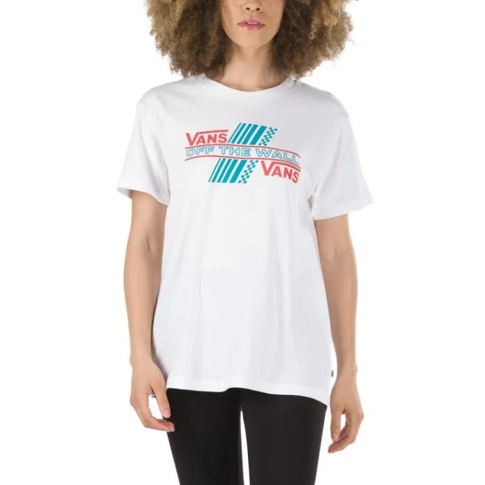 Vans Rider Tri Boyfriend Tee White Womens TShirts and Tanks