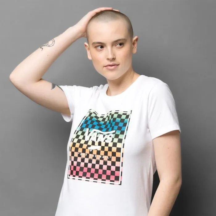 Vans Vintage Check Box Tee White Womens TShirts and Tanks Vans Vintage Check Box Tee White Womens TShirts and Tanks