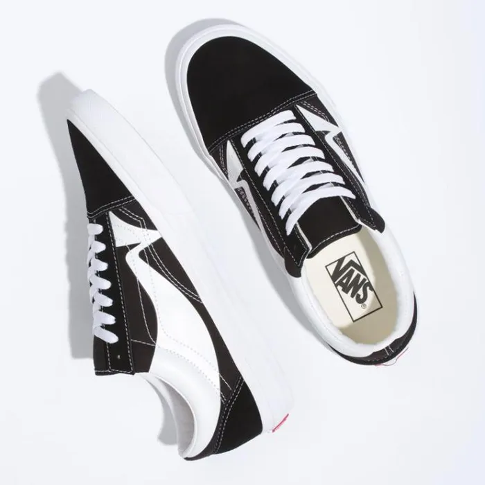 Vans Warp Old Skool BlackTrue White MensWomens Classics Shoes Vans Warp Old Skool BlackTrue White MensWomens Classics Shoes
