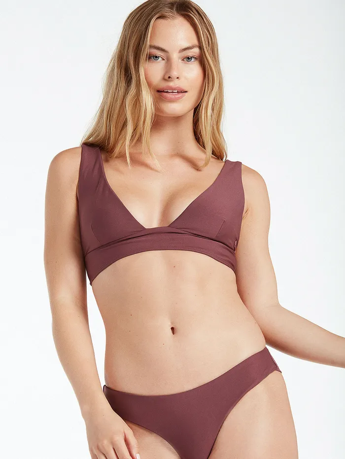 Volcom Bikinis Simply Seamless Halter Bikini Top 8211 Eggplant Eggplant 8211 Womens
