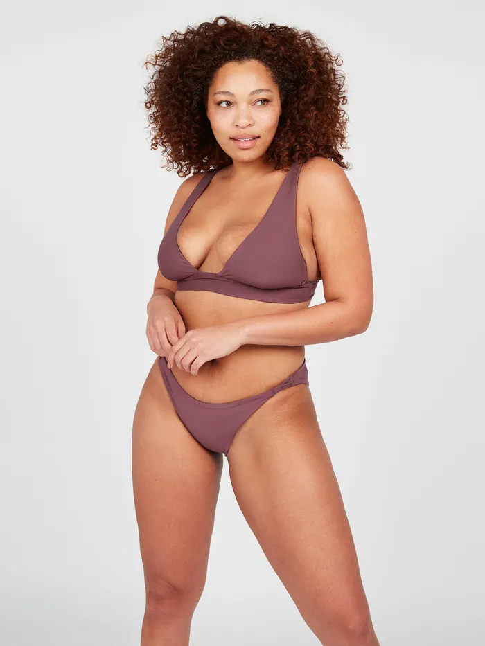 Volcom Bikinis Simply Seamless Halter Bikini Top 8211 Eggplant Eggplant 8211 Womens