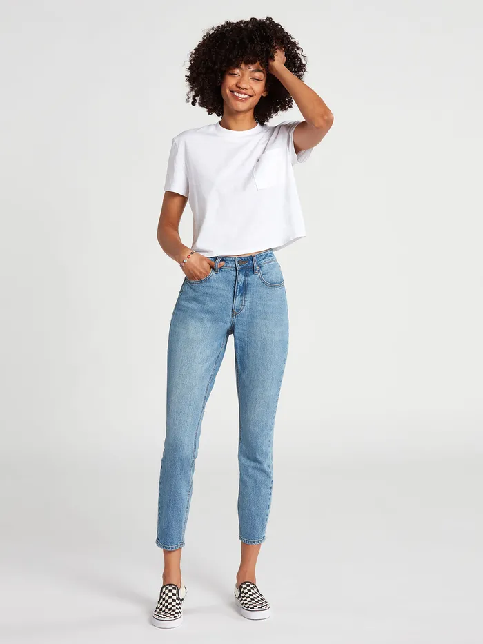 Volcom Denim Liberator High Rise Jeans 8211 Ash Blue Ash Blue 8211 Womens